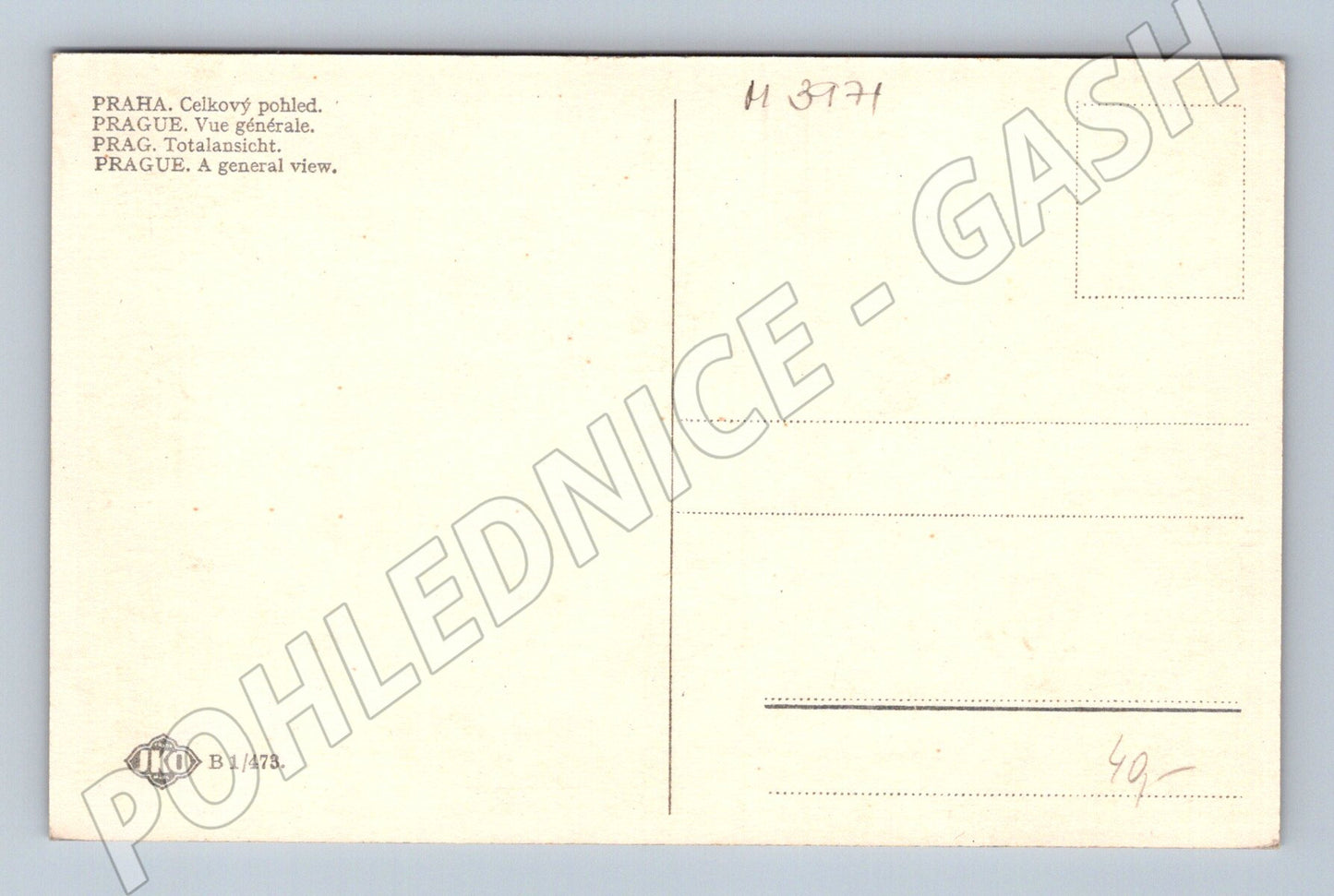 Pohlednice Praha celkový pohled Týnský chrám a Hrad (M3971)