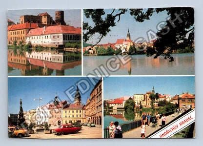 Pohlednice Jindřichův Hradec zámek náměstí řeka 1992 (M39714)