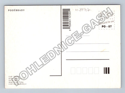 Pohlednice Poděbrady koláž motivů fontána lázeňské domy (M39717)