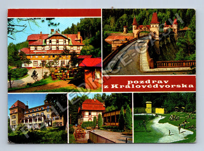 Pohlednice Dvůr Králové nad Labem koláž zotavovny 1968 (M39718)