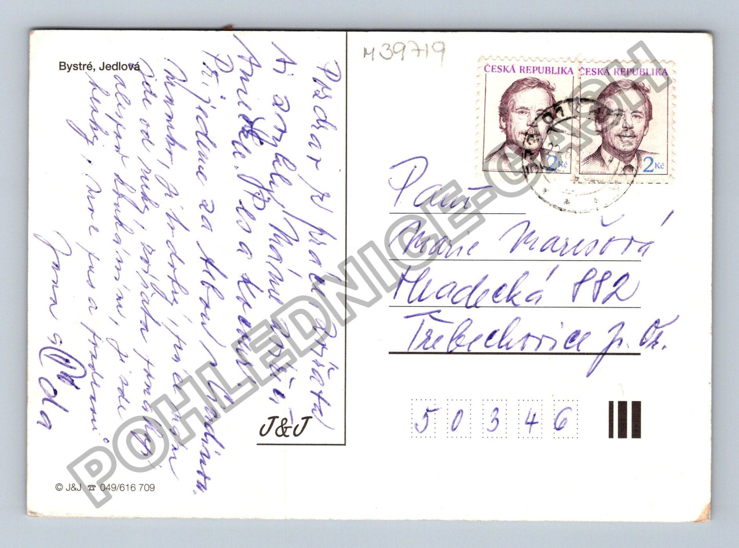 Pohlednice Bystré Jedlová radnice krajina (M39719)