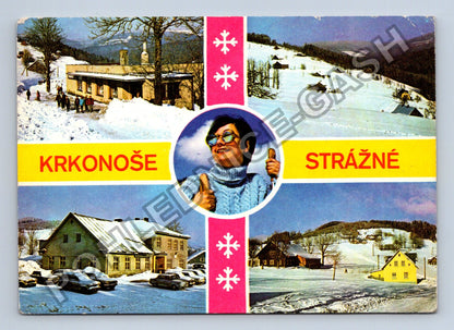 Pohlednice Krkonoše Strážné koláž zimních motivů (M39723)