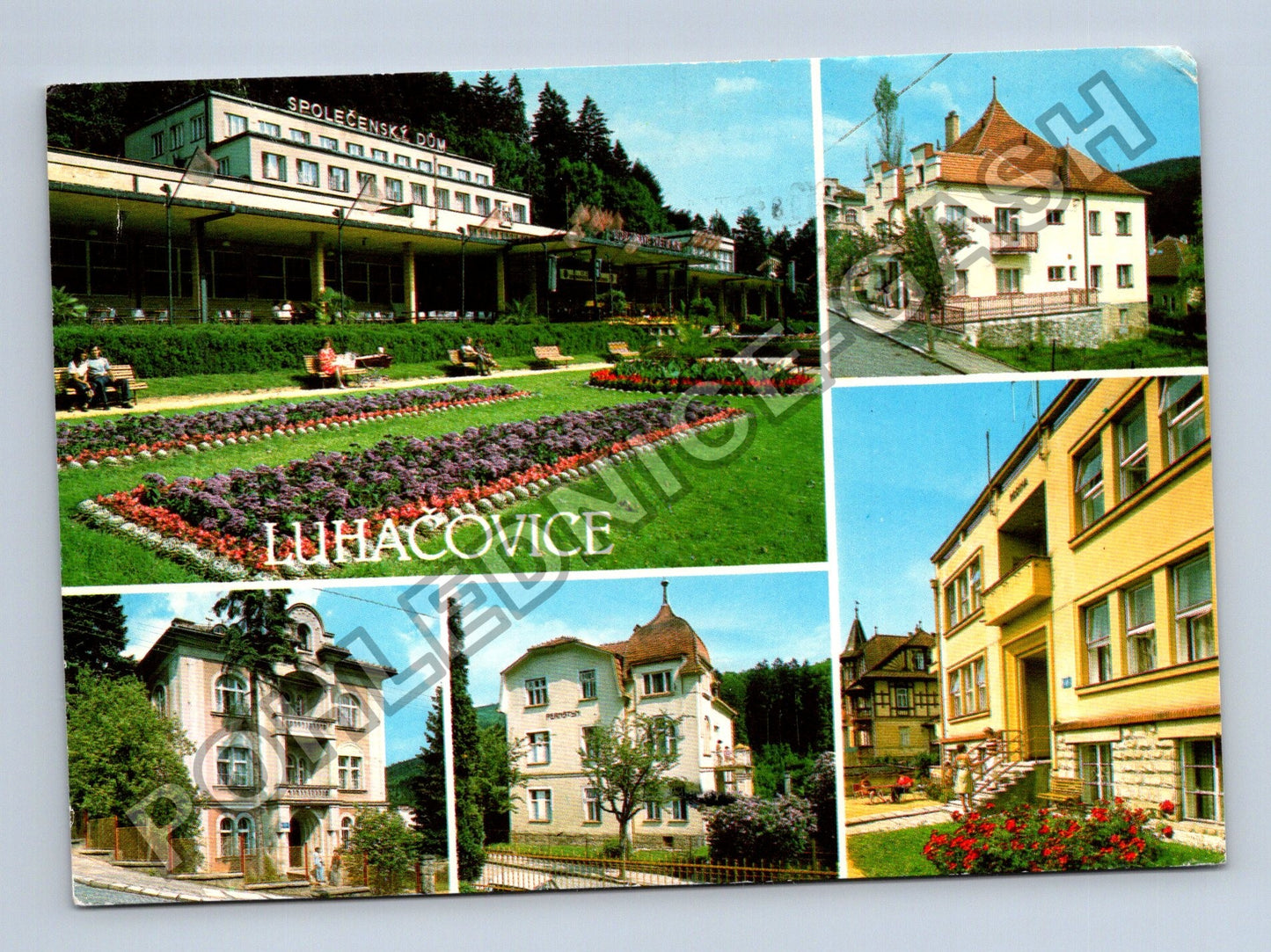 Pohlednice Luhačovice Společenský dům hotely 1989 (M39724)