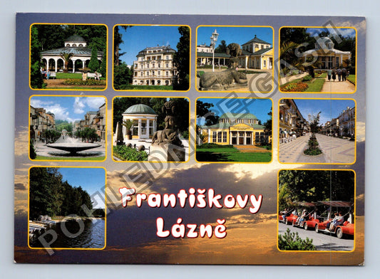 Pohlednice Františkovy Lázně koláž motivů 1994 (M39729)