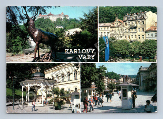 Pohlednice Karlovy Vary jelen hotel kolonáda (M39736)