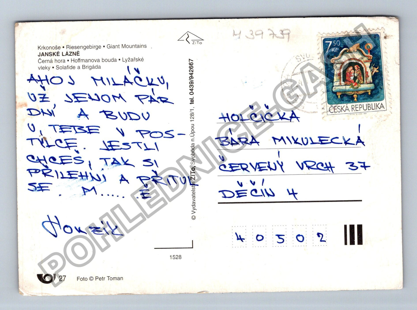 Pohlednice Janské Lázně Krkonoše zimní motivy (M39739)