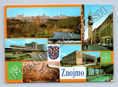 Pohlednice Znojmo koláž motivů Městské lázně Obrokova ulice (M39740)