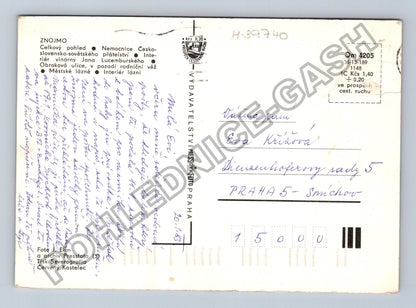 Pohlednice Znojmo koláž motivů Městské lázně Obrokova ulice (M39740)