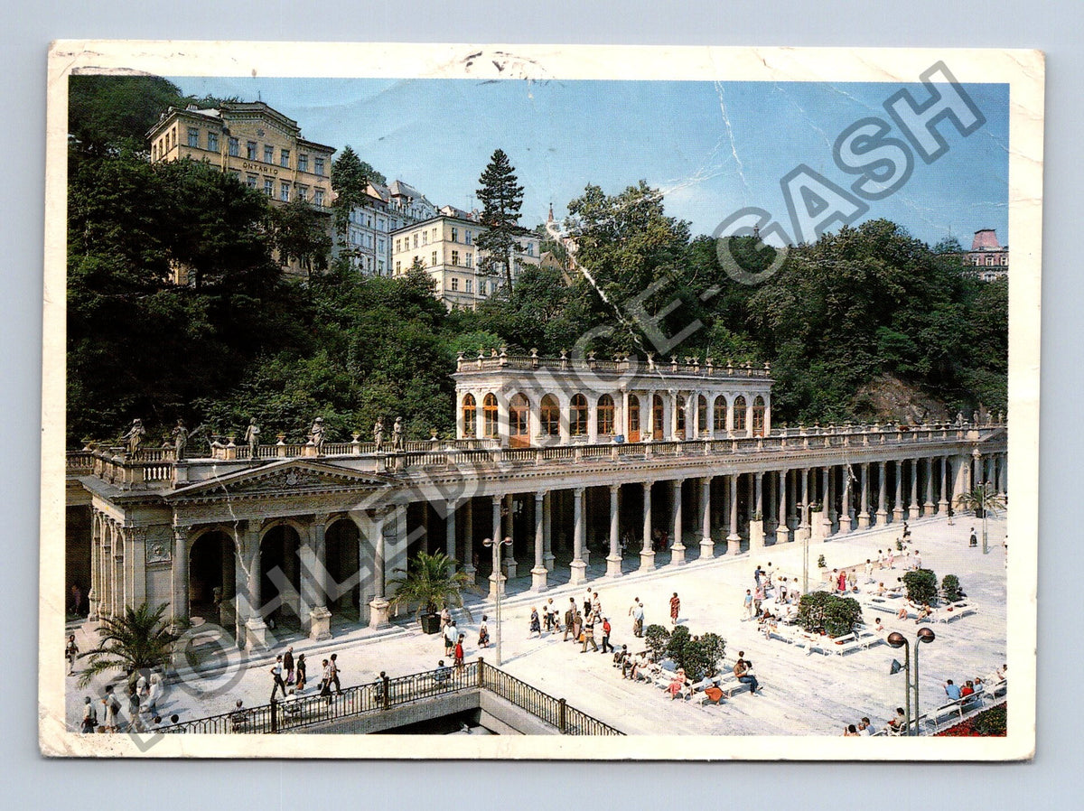 Pohlednice Karlovy Vary Mlýnská kolonáda 1989 (M39750)