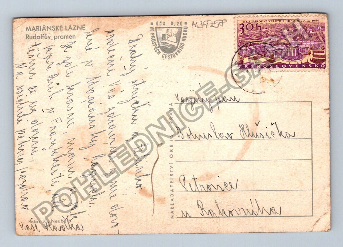 Pohlednice Mariánské Lázně Rudolfův pramen 1959 (M39758)