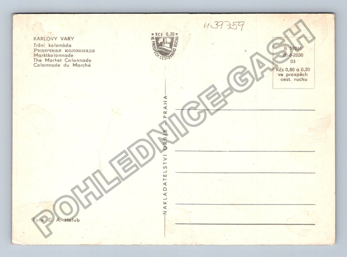 Pohlednice Karlovy Vary Tržní kolonáda (M39759)