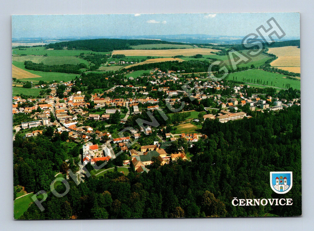 Pohlednice Černovice letecký pohled 2001 (M39764)