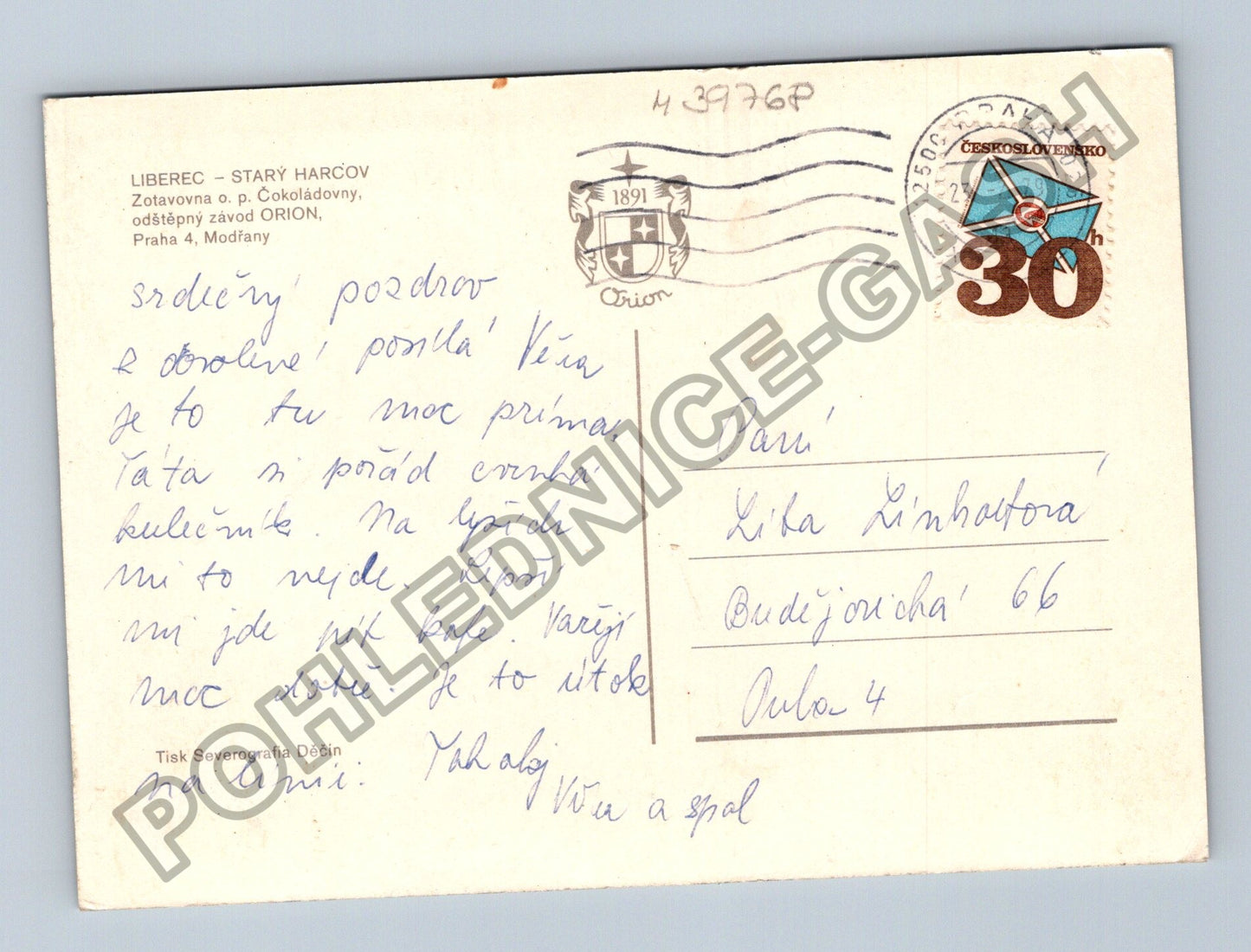 Pohlednice Liberec Starý Harcov Zotavovna Orion zima (M39768)