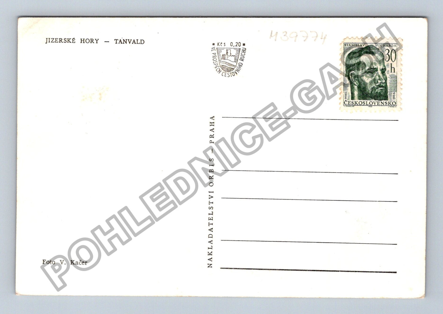 Pohlednice Jizerské hory Tanvald zimní krajina kostel (M39774)