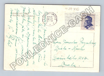 Pohlednice Karlovy Vary lázeňská čtvrť 1959 (M39776)
