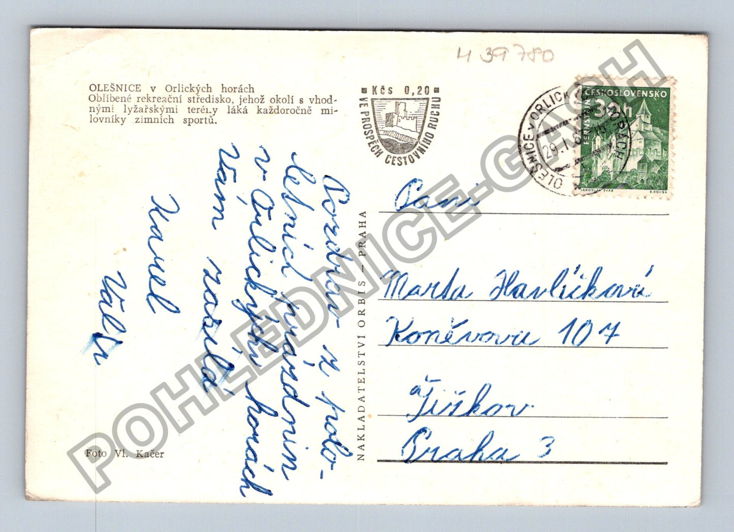 Pohlednice Olešnice v Orlických horách zimní krajina (M39780)
