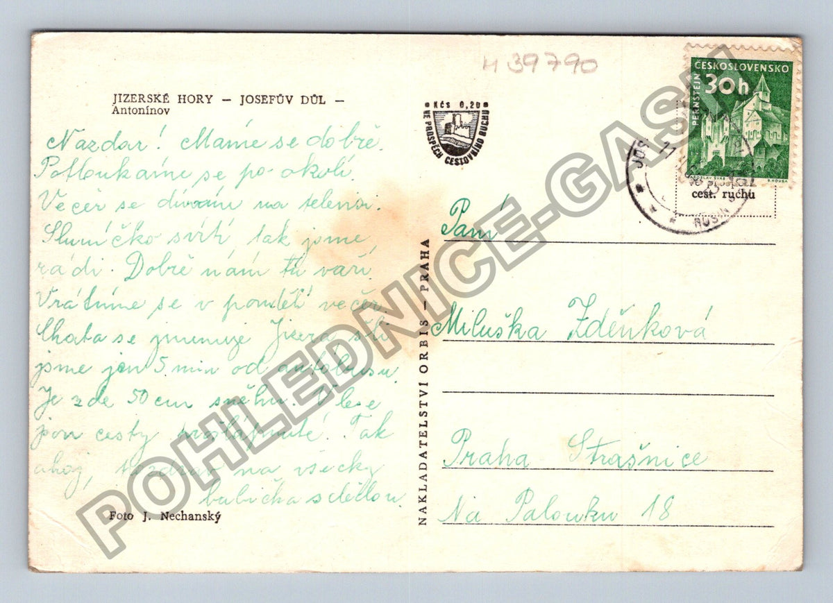 Pohlednice Jizerské hory Josefův Důl Antonínov zima (M39790)