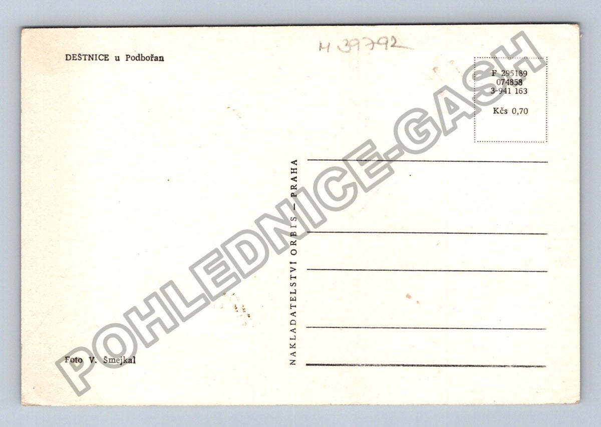Pohlednice Deštnice u Podbořan chmelnice vesnice (M39792)