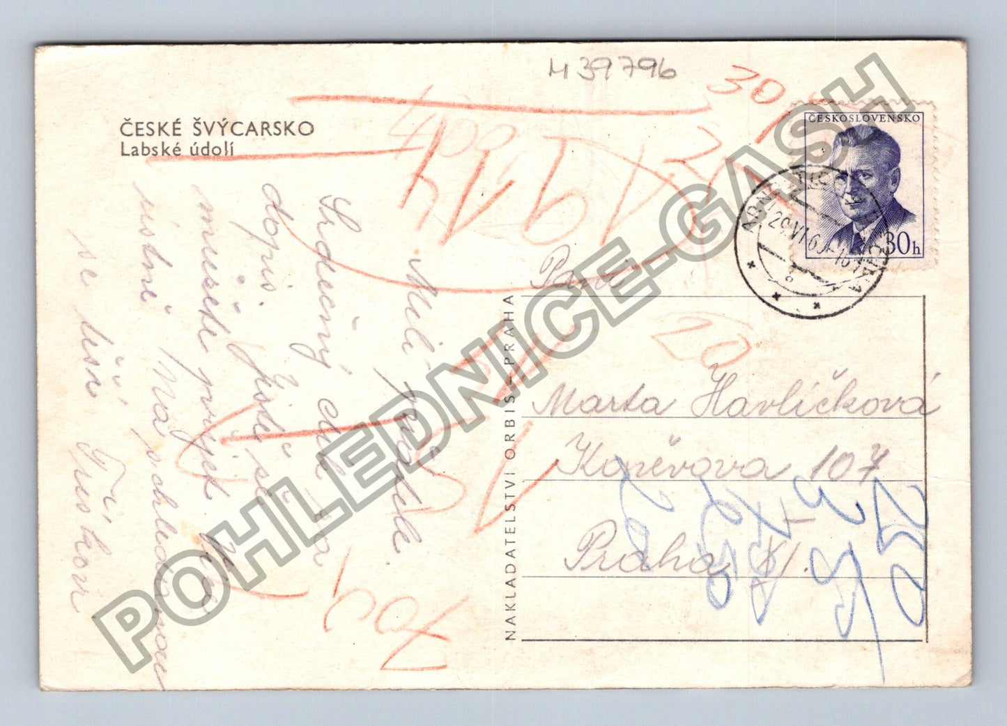 Pohlednice České Švýcarsko Labské údolí (M39796)