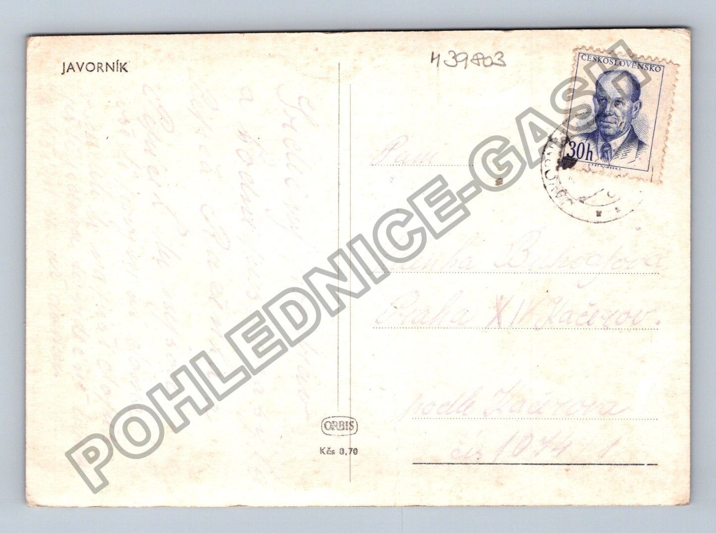 Pohlednice Javorník město s hradem a kostelem (M39803)