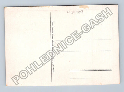 Pohlednice Slatina u Libochovic kostel rybník obchod (M39809)