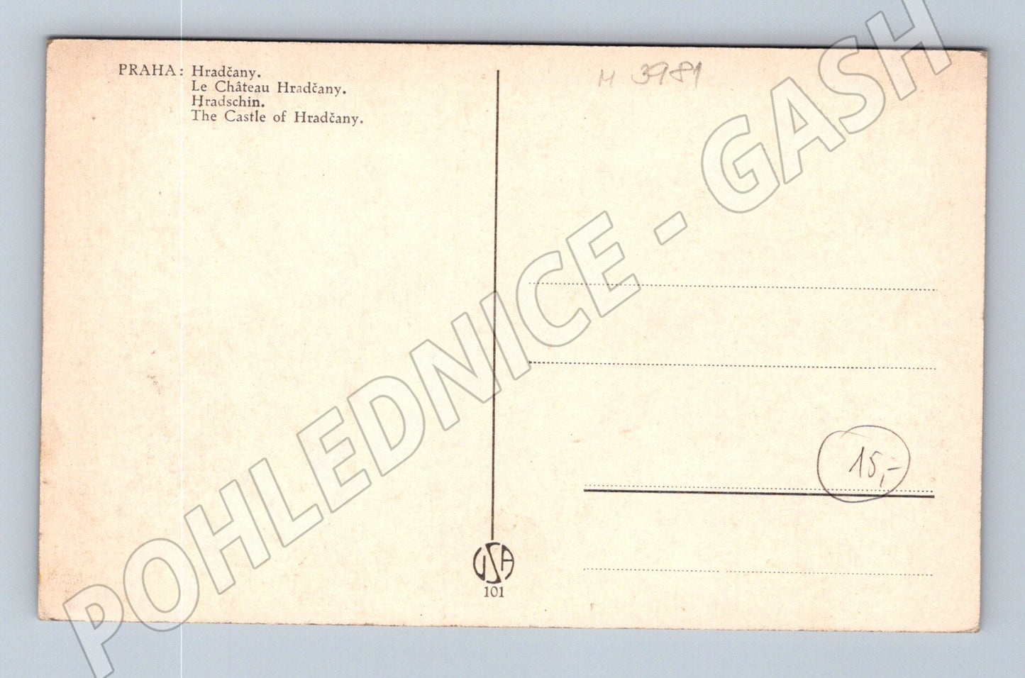 Pohlednice Praha Hradčany černobílý motiv (M3981)