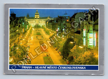Pohlednice Praha Václavské náměstí noční osvětlení (M39813)