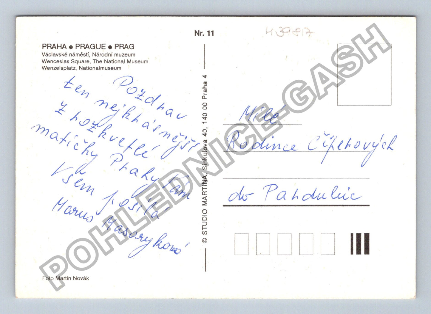 Pohlednice Praha Václavské náměstí Národní muzeum noční (M39817)