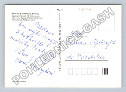Pohlednice Praha Václavské náměstí Národní muzeum noční (M39817)