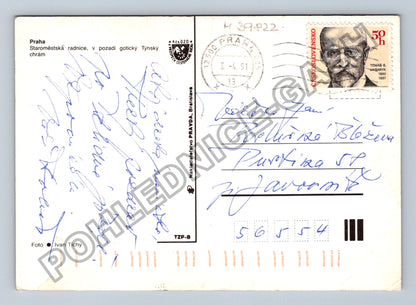 Pohlednice Praha Staroměstská radnice Týnský chrám 1991 (M39822)
