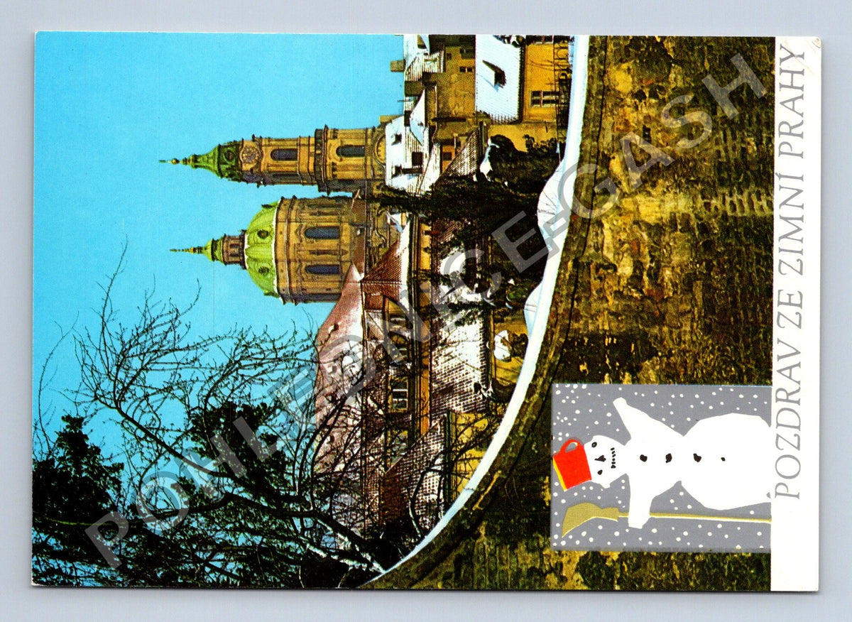 Pohlednice Praha zimní motivy koláž (M39831)