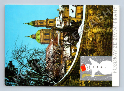 Pohlednice Praha zimní motivy koláž (M39831)