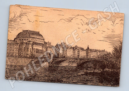 Pohlednice Praha Národní divadlo kresba Zohy 1917 (M3984)