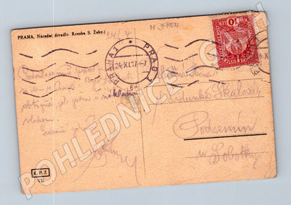Pohlednice Praha Národní divadlo kresba Zohy 1917 (M3984)