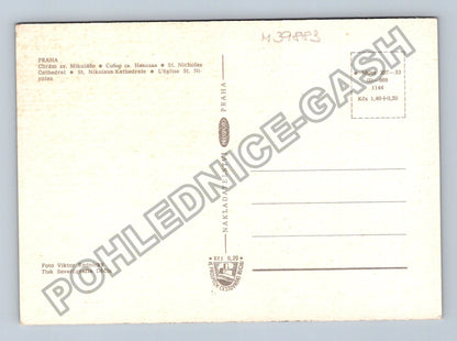 Pohlednice Praha Chrám sv Mikuláše interiér exteriér (M39883)