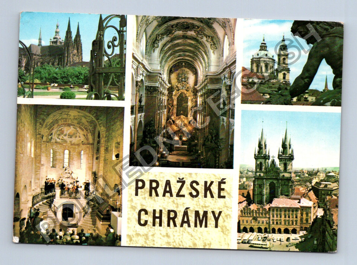 Pohlednice Pražské chrámy koláž motivů (M39889)