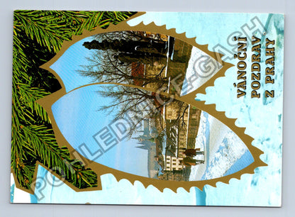 Pohlednice Vánoční pozdrav z Prahy Karlův most Hradčany (M39895)
