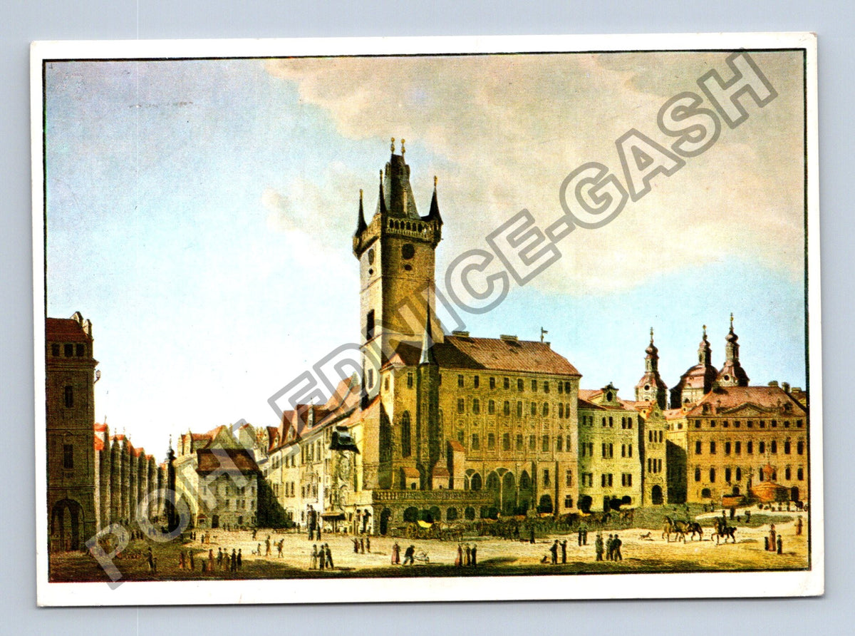 Pohlednice Praha Staroměstské náměstí malba (M39897)