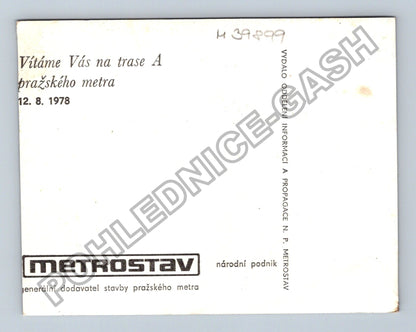Pohlednice Praha metro trasa A 1978 (M39899)