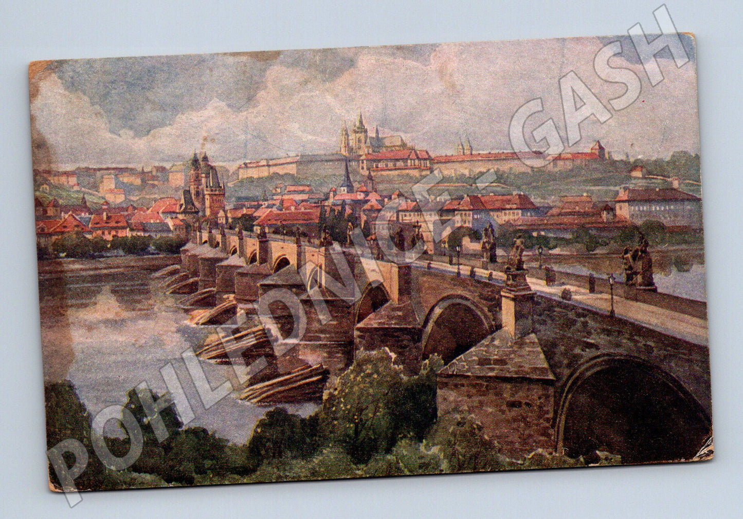 Pohlednice Praha Karlův most a Hradčany 1914 (M3990)