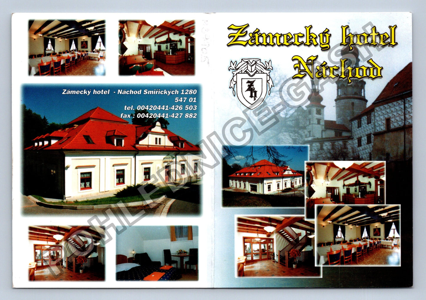 Pohlednice Zámecký hotel Náchod interiér exteriér (M39905)