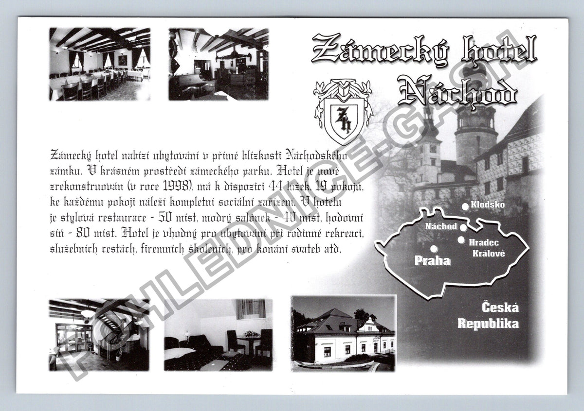 Pohlednice Zámecký hotel Náchod interiér exteriér (M39905)