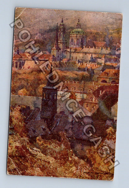 Pohlednice Malá Strana Praha akvarel Jaroslava Šetelíka (M39939)