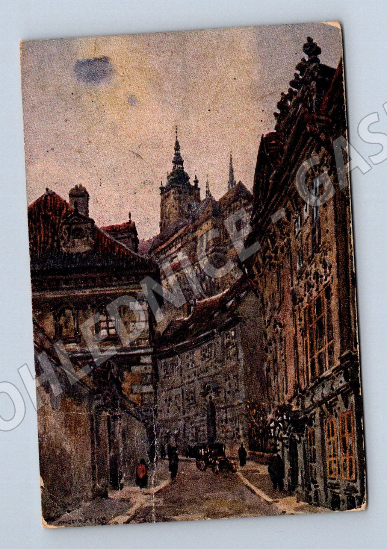 Pohlednice Praha Valdštejnská ulice malovaný motiv (M3994)