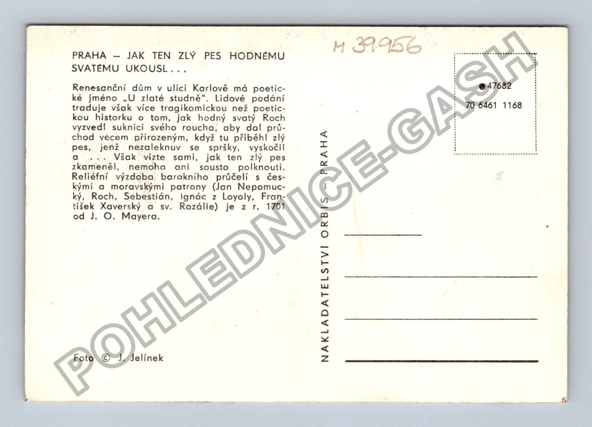 Pohlednice Praha Karlův dům U zlaté studně reliéf (M39956)