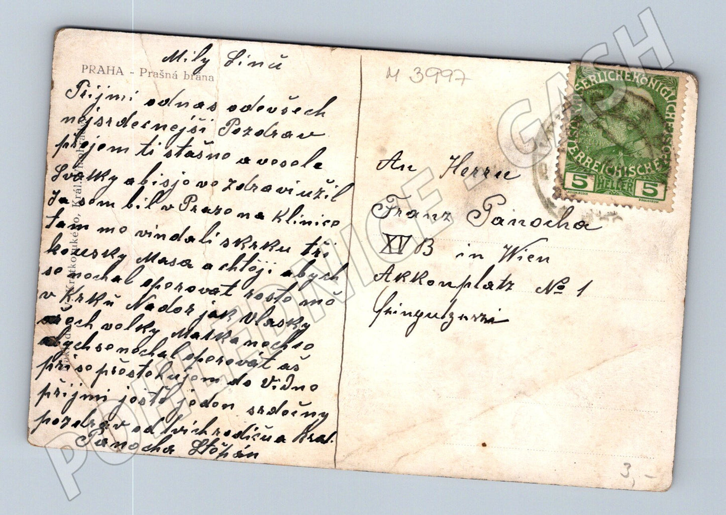 Pohlednice Praha Prašná brána historický motiv (M3997)