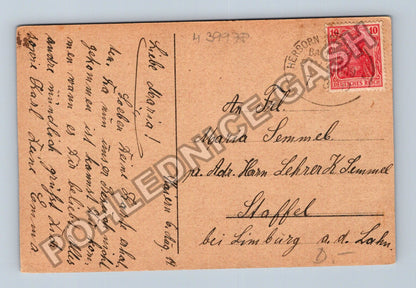 Pohlednice Německo Am Waldkreuz dívka pes les (M39978)
