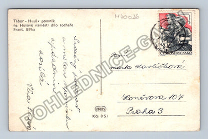 Pohlednice Tábor Husův pomník na Husově náměstí (M40026)