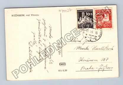 Pohlednice Rožmberk nad Vltavou hrad a město 1960 (M40027)