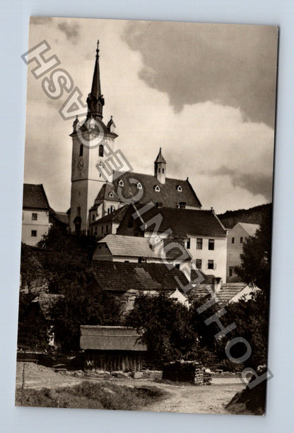 Pohlednice Rožmitál na Šumavě kostel s věží (M40028)